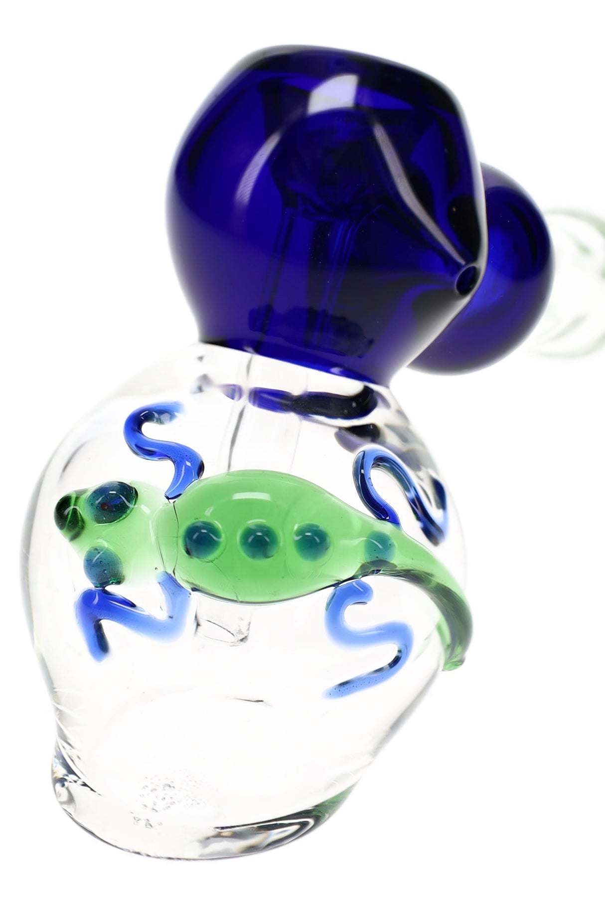7" Lizard Design Clear Glass Hammer Bubbler - B1534