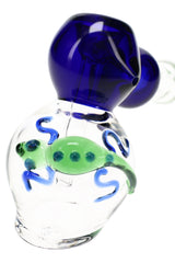 7" Lizard Design Clear Glass Hammer Bubbler - B1534