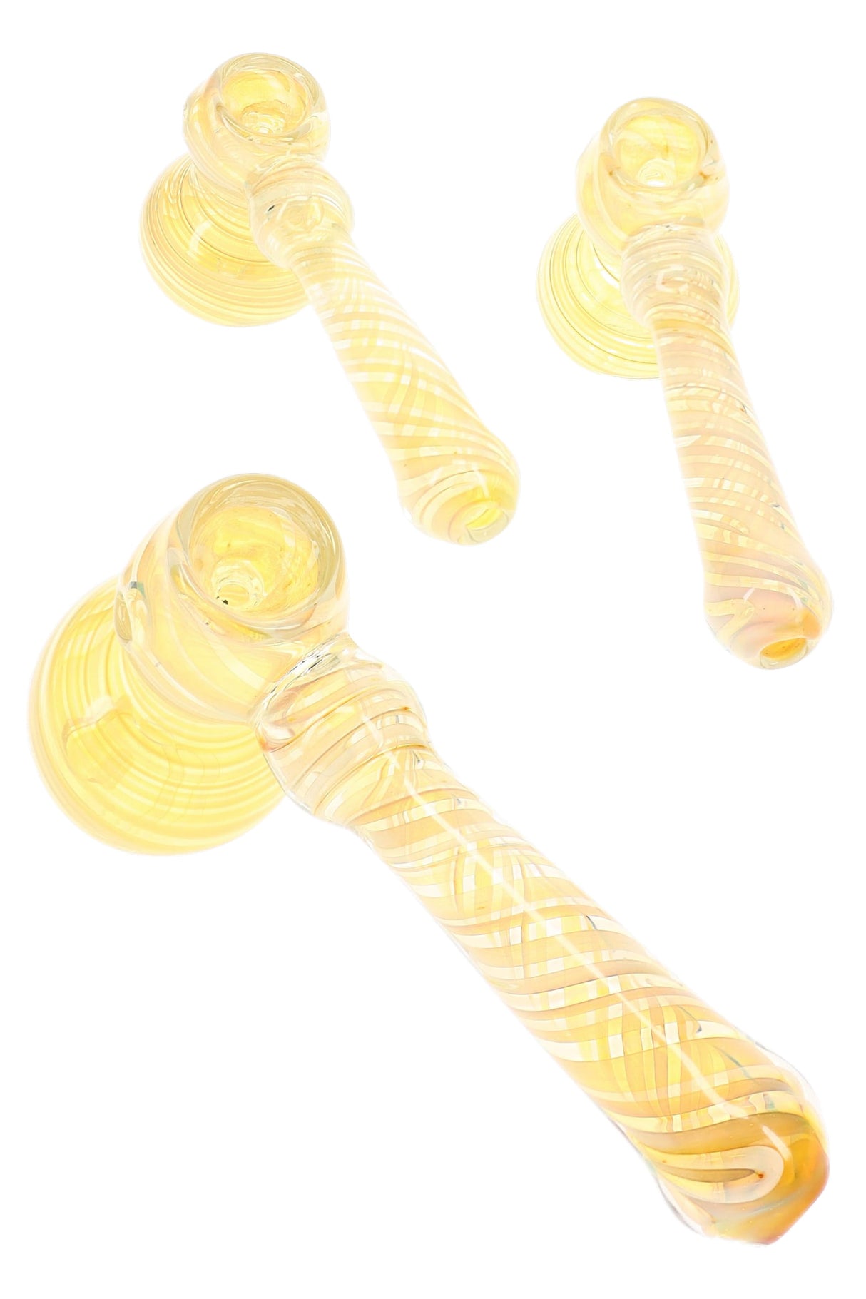 5.5" Silver Fumed Swirl Glass Hammer Bubbler - B1537