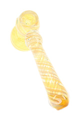 5.5" Silver Fumed Swirl Glass Hammer Bubbler - B1537