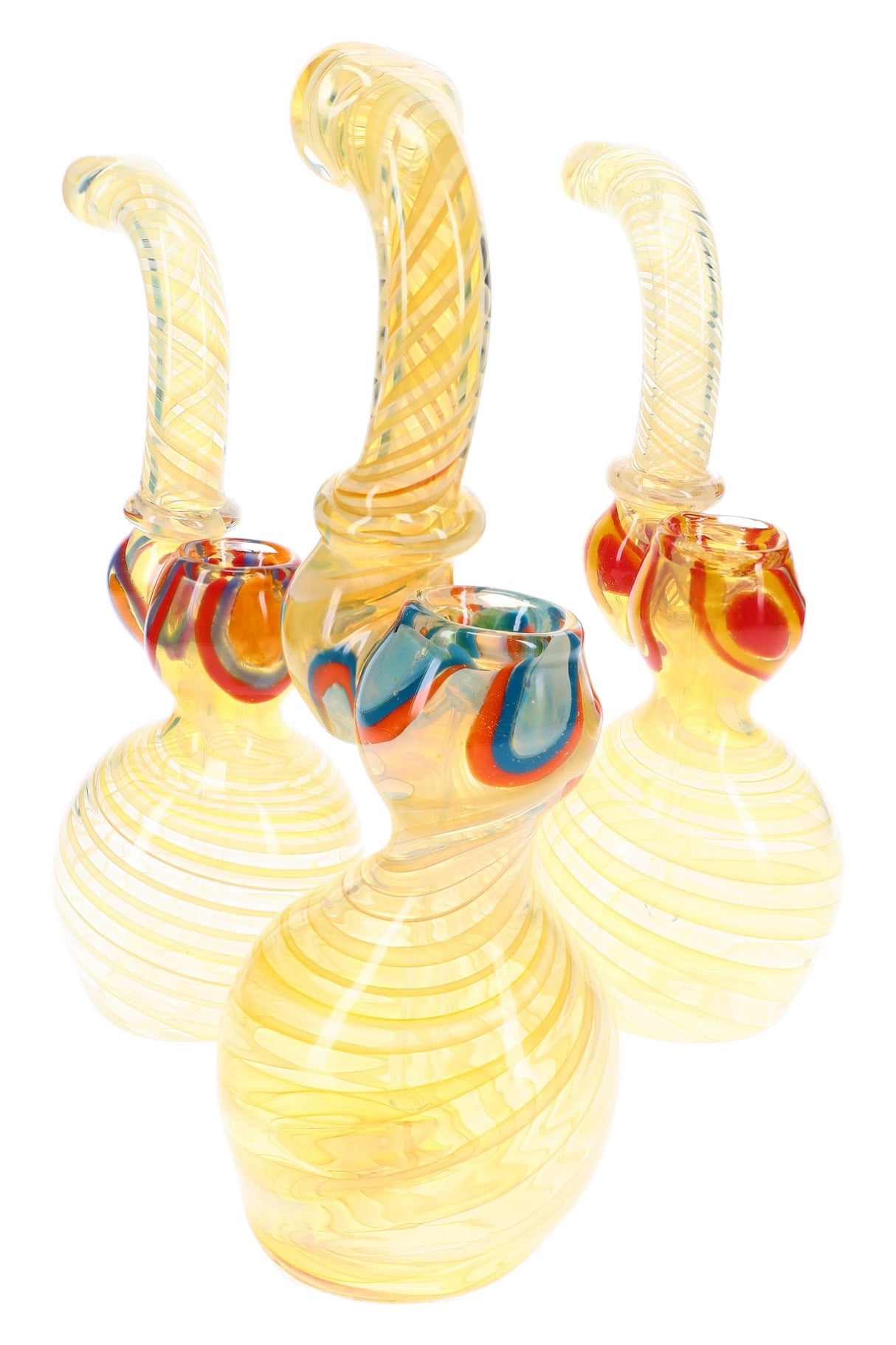5.5" Silver Fumed Swirl Glass Hammer Bubbler - B1537