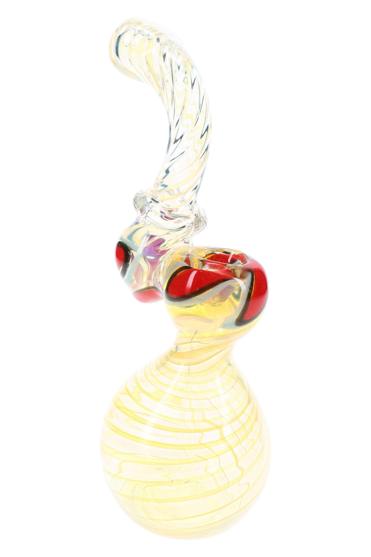 5.5" Silver Fumed Swirl Glass Hammer Bubbler - B1537