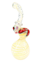 5.5" Silver Fumed Swirl Glass Hammer Bubbler - B1537