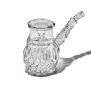 NWTN Home Highball glass bubbler in Clear with removable 14 mm slide and vintage-inspired textured body