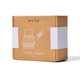 NWTN Home Highball Bubbler retail box showing line-art glass bubbler design and branded kraft packaging
