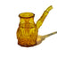 NWTN Home Highball glass bubbler in Honeycomb with amber-gold finish, ribbed body, and curved mouthpiece