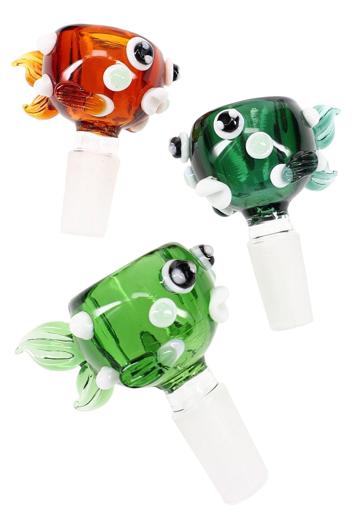 14.5mm Male Colored Glass on Glass Fish Bowl - BS735