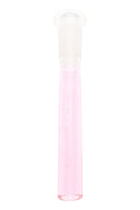 ROOR pink reducing downstem with frosted joint and flared rim, 18.8 mm to 14.5 mm glass-on-glass design on white.
