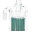 Teal 14.5 mm male-to-female 90° ash catcher highlighting the multi-arm tree percolator.