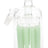 Slime-green tree-perc glass ash catcher, 11-arm diffusion with 14.5 mm 45° male joint and matching female joint.