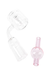 90 Degree Thermal Domeless Quartz Banger Nail with Carb Cap - BS785
