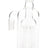 Clear glass ash catcher with 14.5mm male-to-female 90° joint and 6-arm tree perc, tall cylinder on white background.