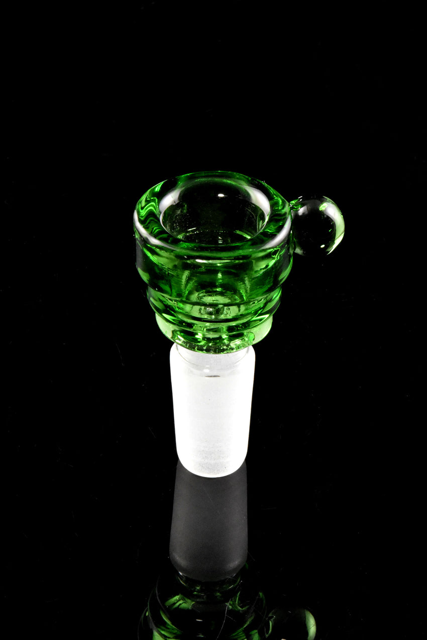 14.5mm Male Colored Glass on Glass Ridged Bowl - BS837