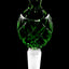 Emerald green pineapple-shaped glass bong bowl with green crown and 14.5 mm male frosted joint; sculpted exterior.