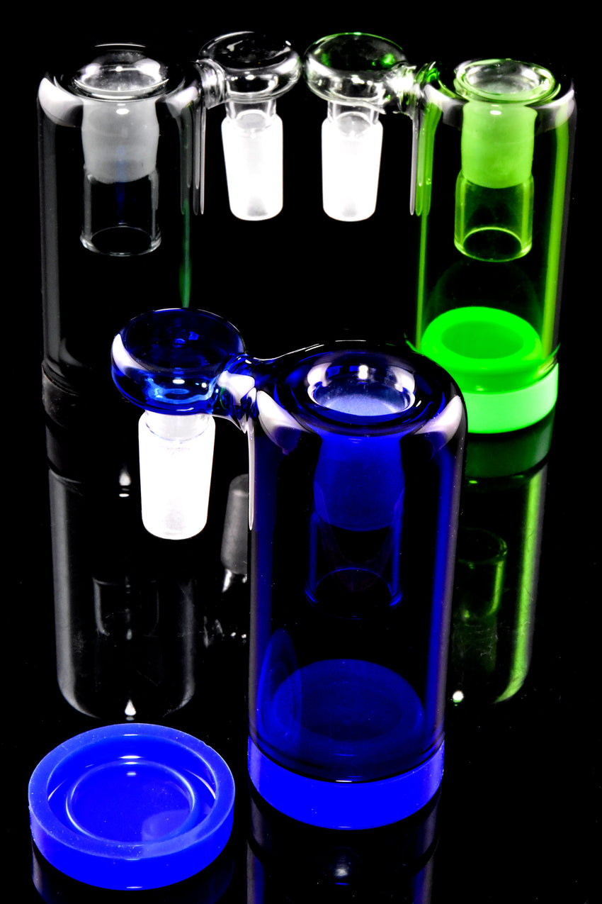 Colorful Glass on Glass Ash Catcher with Silicone Base - BS849