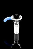 14.5mm Male Clear Glass on Glass Bowl with Colored Handle - BS853