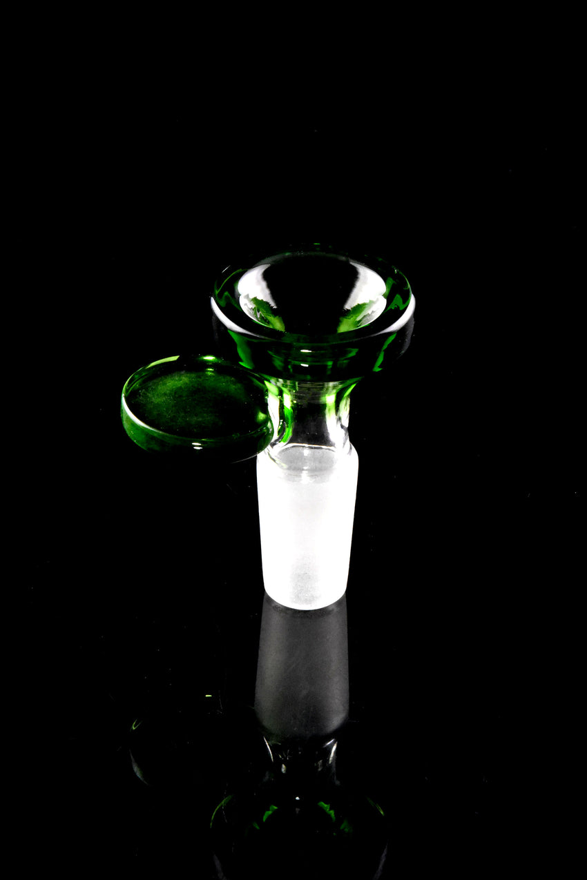 14.5mm Male Colored Glass on Glass Bowl with Handle - BS854