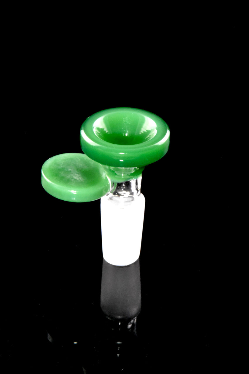 14.5mm Male Colored Glass on Glass Bowl with Handle - BS854