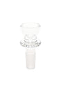 Clear GRAV cup bowl herb slide with flared rim and ground male joint, compact borosilicate replacement bowl for glass bongs.