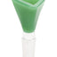 Single green triangle bong bowl, 14.5 mm male frosted joint, geometric head for easy gripping, close-up product shot.