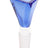 Blue triangle 14.5 mm male glass bowl with frosted joint, faceted design for bongs, isolated on white.