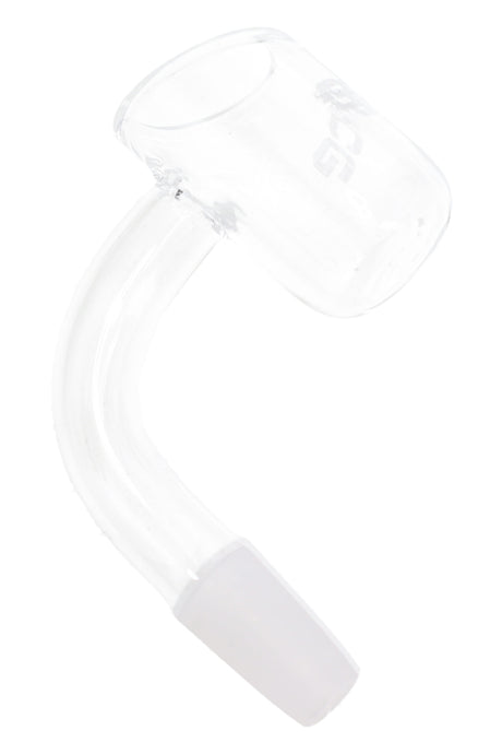 Clear Eyce quartz 10 mm male banger shown angled as a replacement dab rig accessory for concentrates