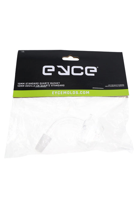 Eyce 10 mm male quartz banger in retail packaging, front-facing replacement part for compatible rigs