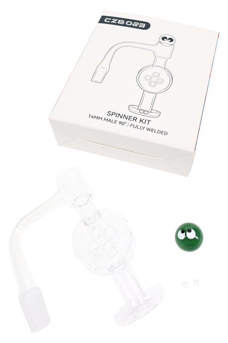 Donut disc quartz terp slurper kit with 14.5 mm male 90° joint and fully welded banger design