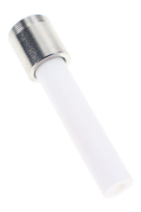 Screw-on ceramic replacement tip shown at an angle with white nail and silver-tone metal threads