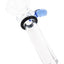 Light blue handle Ancient Creations glass slide bowl with clear martini bowl and straight tube