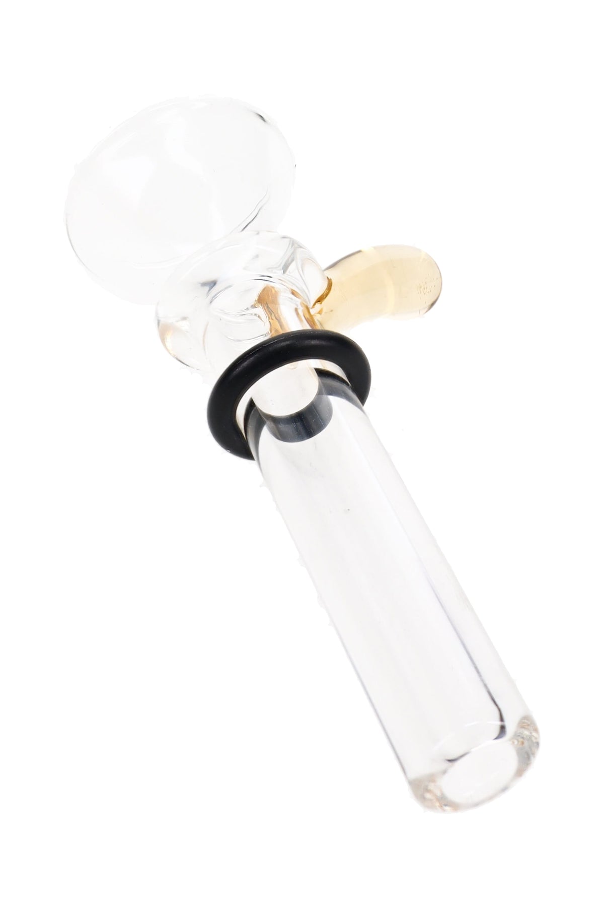 Amber handle Ancient Creations glass slide bowl with clear martini bowl and straight glass tube