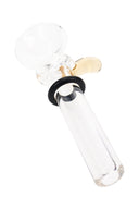 Amber handle Ancient Creations glass slide bowl with clear martini bowl and straight glass tube