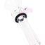 Pink handle Ancient Creations glass slide bowl with clear tube, martini bowl, and black sealing ring