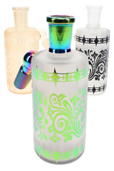 Assorted 6B Glass frosted ash catchers with 14.5 mm joints, patterned bodies, and varied accents