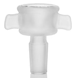 MJ Arsenal Skele-Tube glass bowl front view with frosted skeleton-style grips and 14 mm male joint