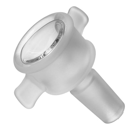 MJ Arsenal Skele-Tube glass bowl angled view showing frosted borosilicate body, deep bowl and 14 mm joint