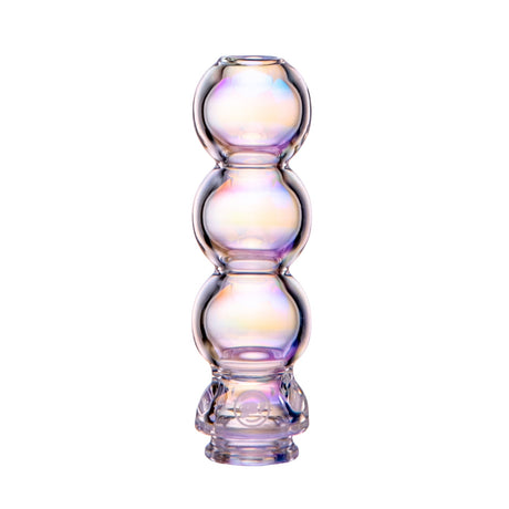 Side view of iridescent Pivot top showing bubble-stack shape, glossy finish, and compact replacement glass form