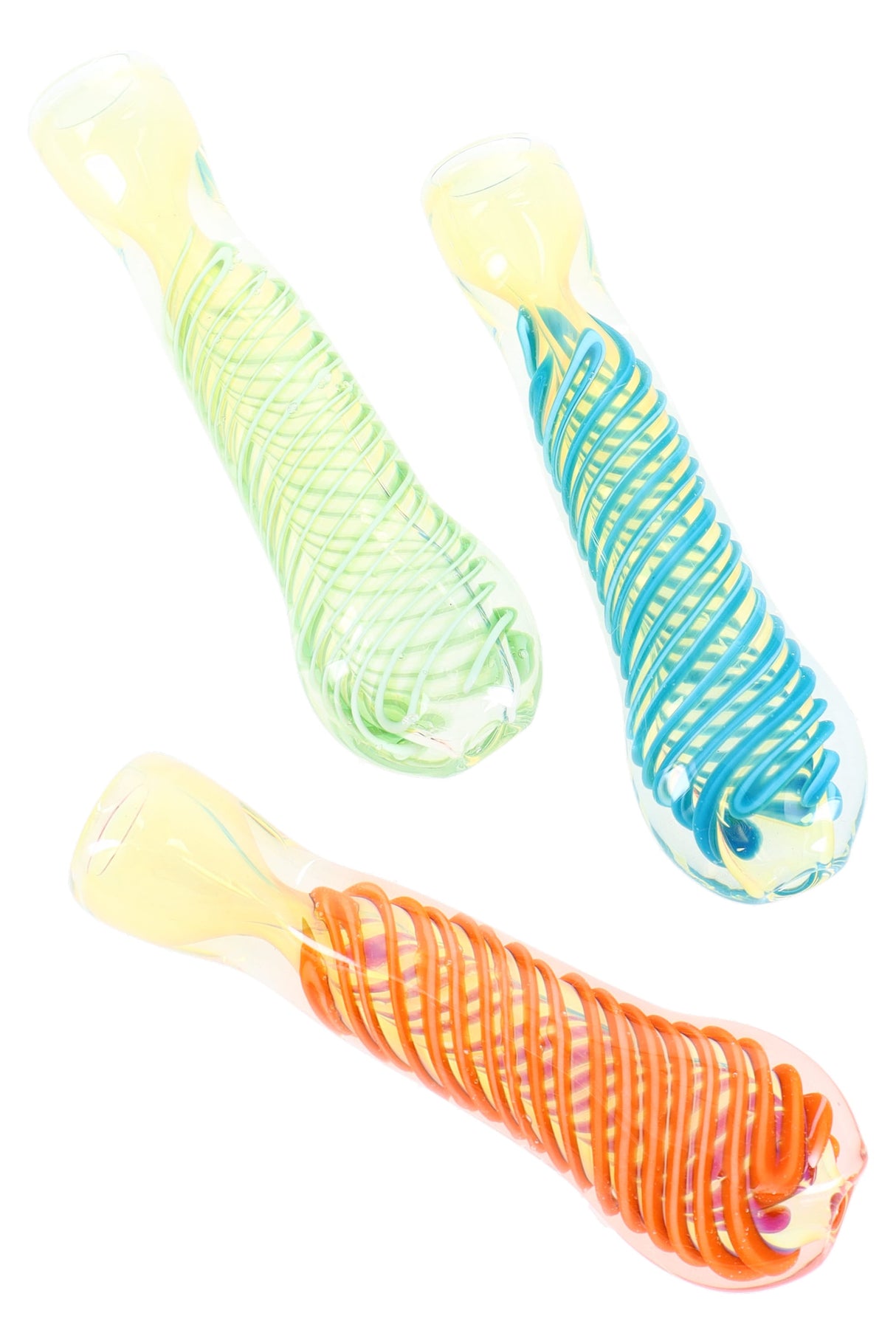 3" Spiral Striped Color Changing Glass Chillum - C0309