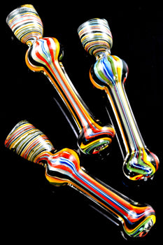 Rasta Swirl Color Changing Glass Chillum - C0353