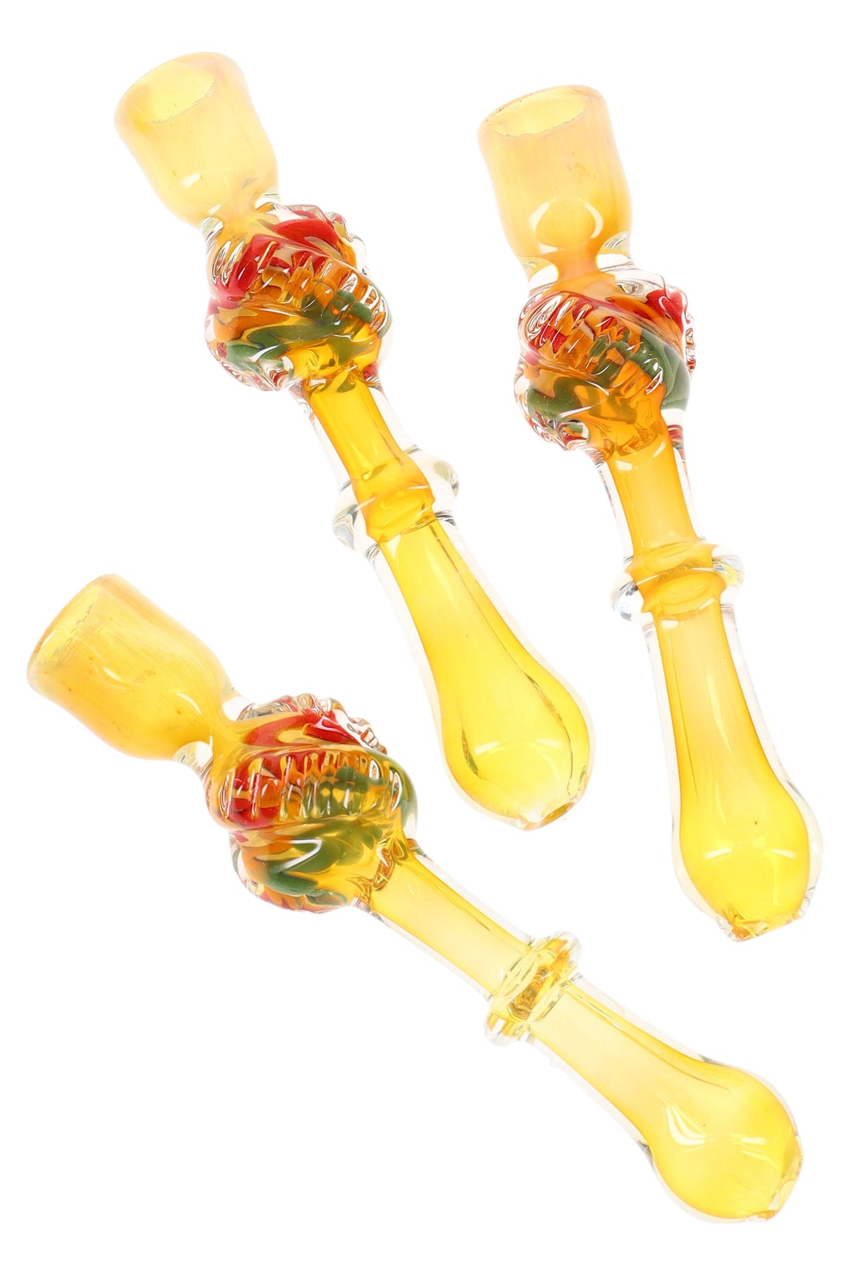 4.5" Twisted Rasta Color Changing Glass Chillum - C0354