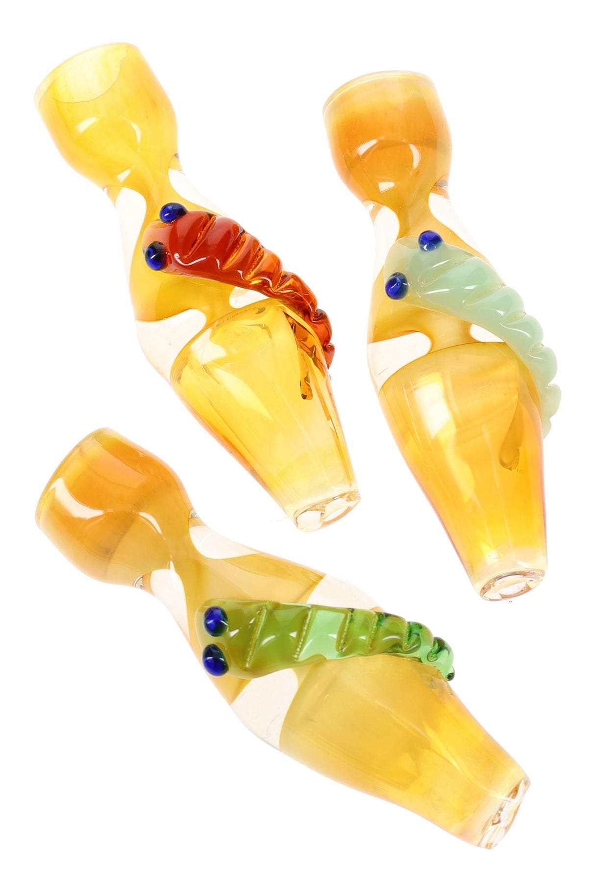 3.5" Glass Critter Gold Fumed Chamber Chillum - C0356