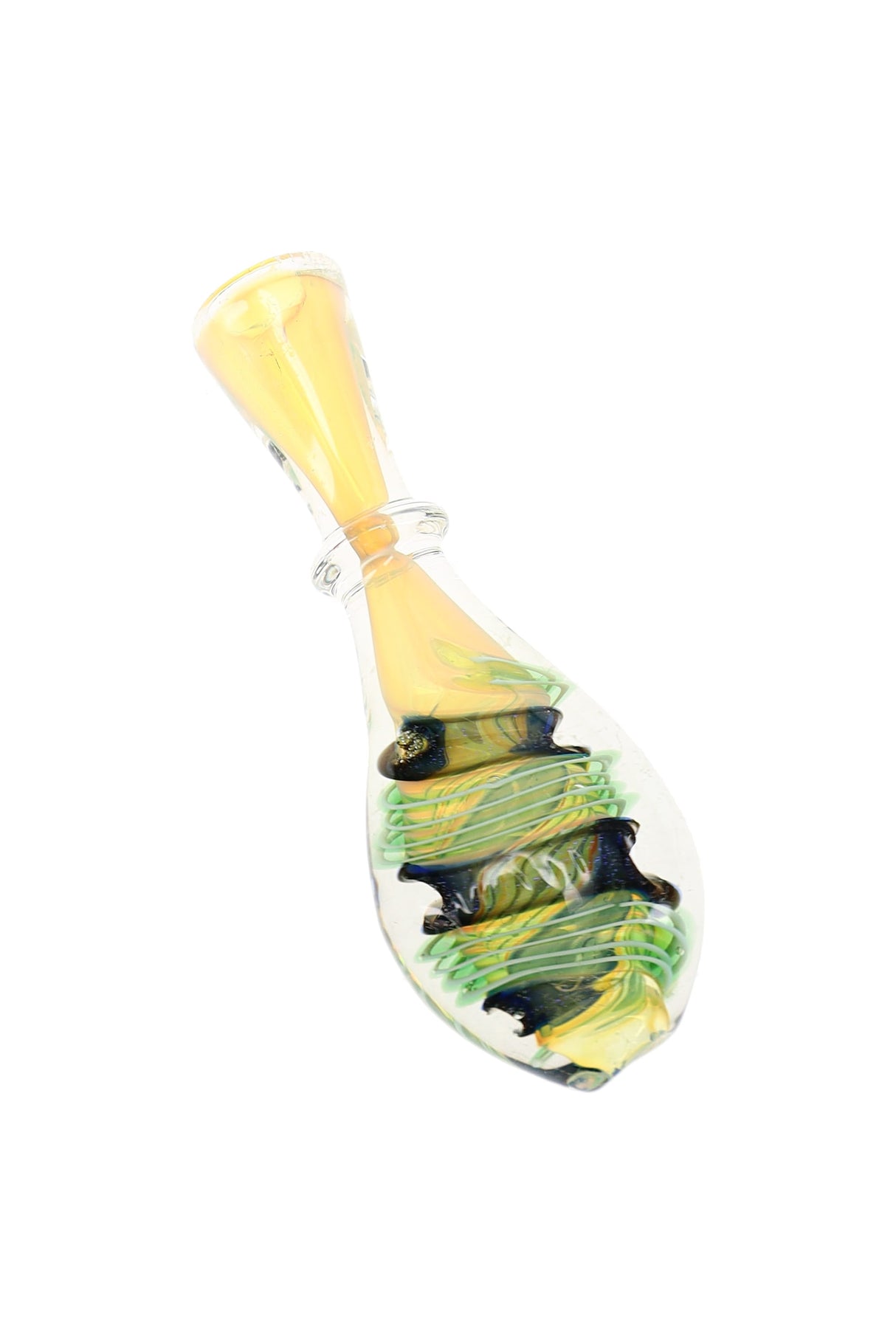 3" Color Changing Dichro Spiral Striped Glass Chillum - C0399