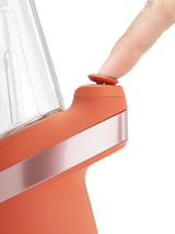 Closeup of the New Peak Canyon joystick carb cap being pressed, demonstrating directional airflow control.