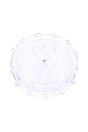 Clear acrylic magnetic herb grinder, compact two-piece style with aligned center magnet.