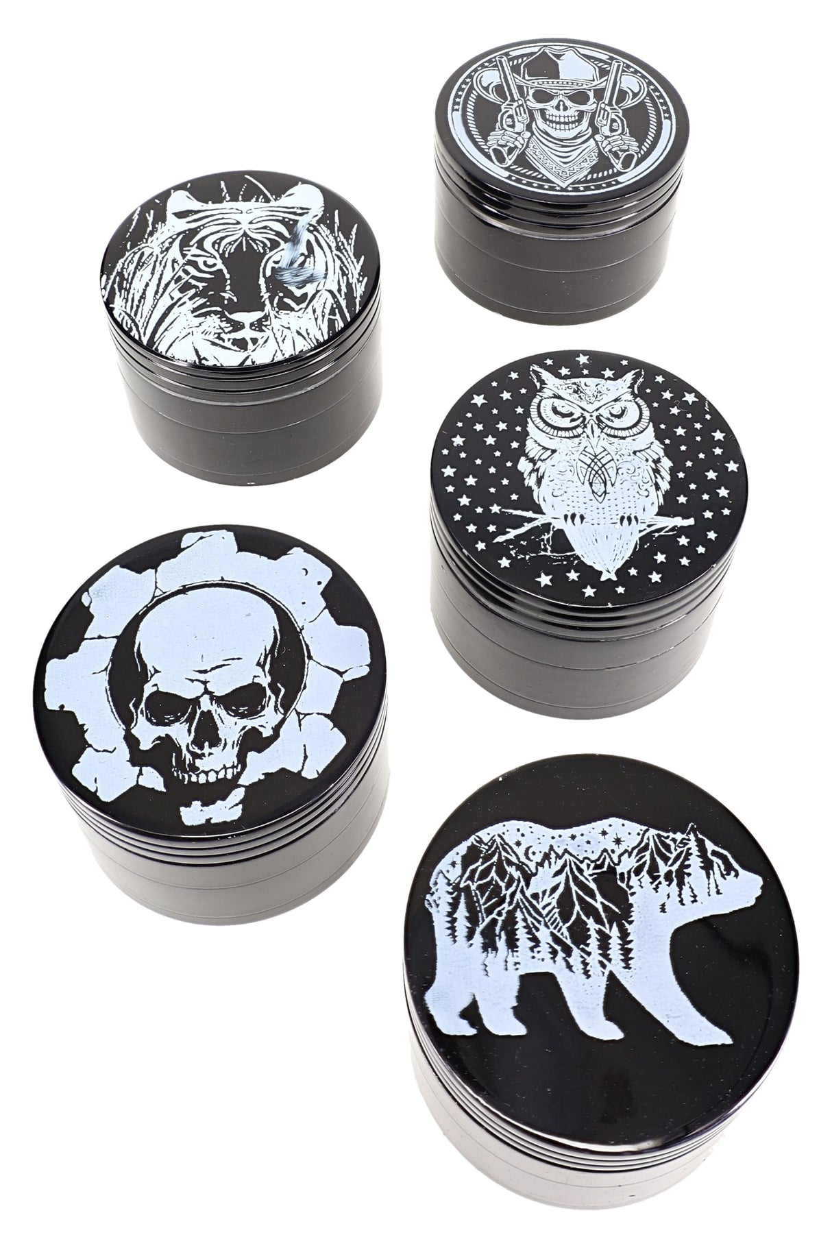 Black Colored 4 Part Aluminum Decal Grinder - G0420