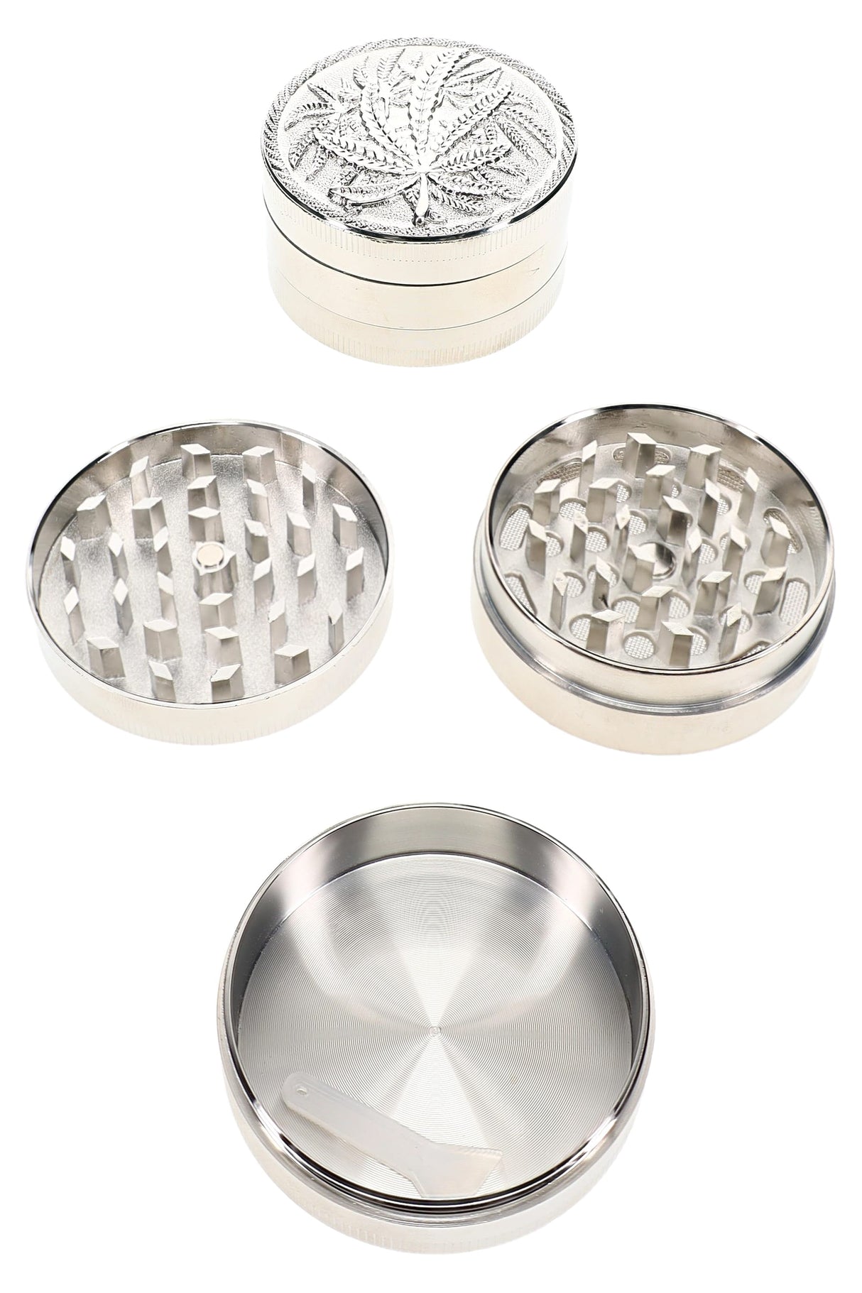 2" 3 Part Leaf Design Metal Grinder - G0528