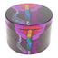Purple lips decal metal herb grinder with wraparound smoke artwork and textured grip edge