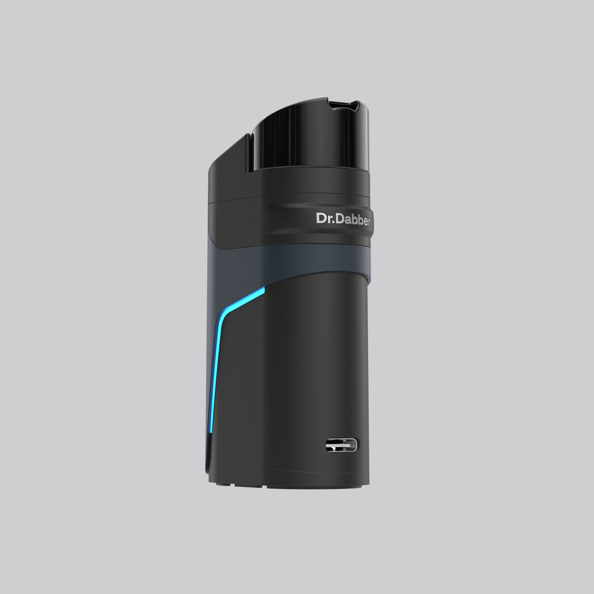 Rear angled view of Dr. Dabber Ghost² concentrate vaporizer with USB-C port and black finish