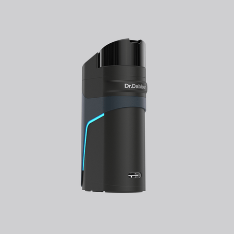 Rear angled view of Dr. Dabber Ghost² concentrate vaporizer with USB-C port and black finish
