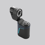 Open Dr. Dabber Ghost² wax vaporizer showing hinged top, heating area, and metal chamber cup